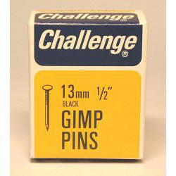 13mm Cut Gimp Pins Black (1/2in) - 30g pack