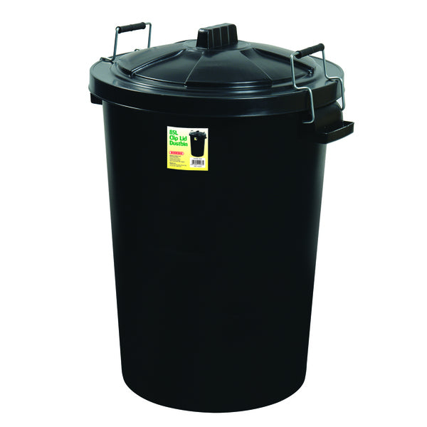 90 litre Black Dustbin With Metal Clip Lid (LOCAL PICKUP / DELIVERY ONLY)