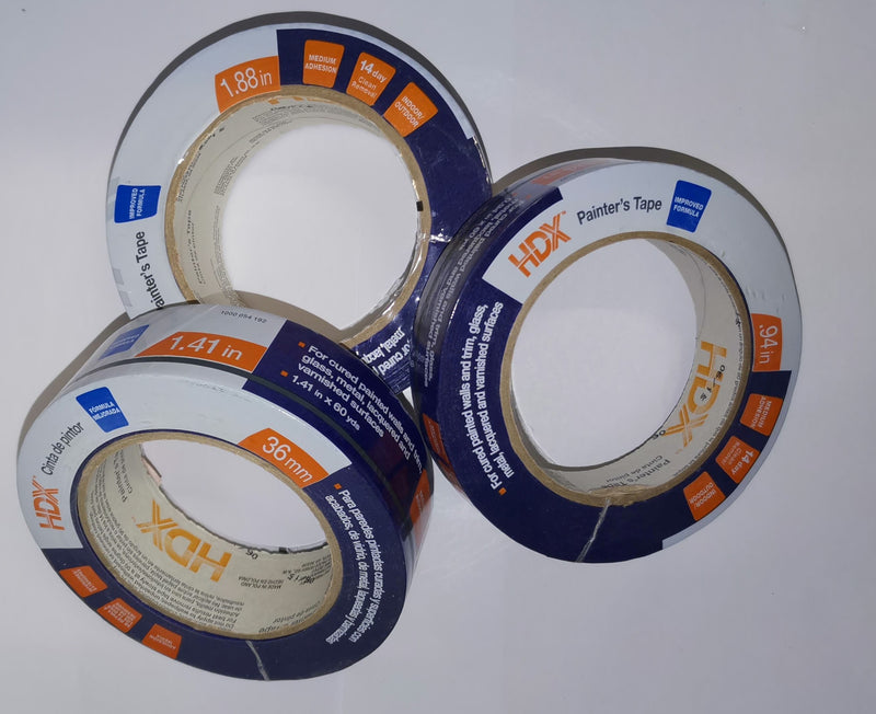 HDX - Masking / Painters Tape - Blue - Medium Adhesion - 24 mm (1"), 36 mm (1.5") & 48 mm (2")