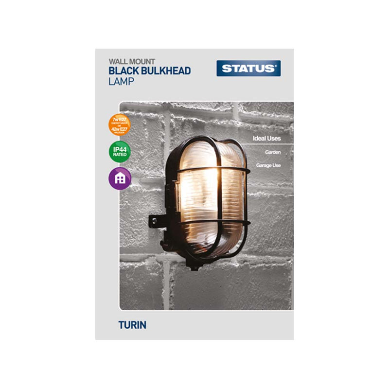 Status - Wall Mount Bulkhead Lamp - Black