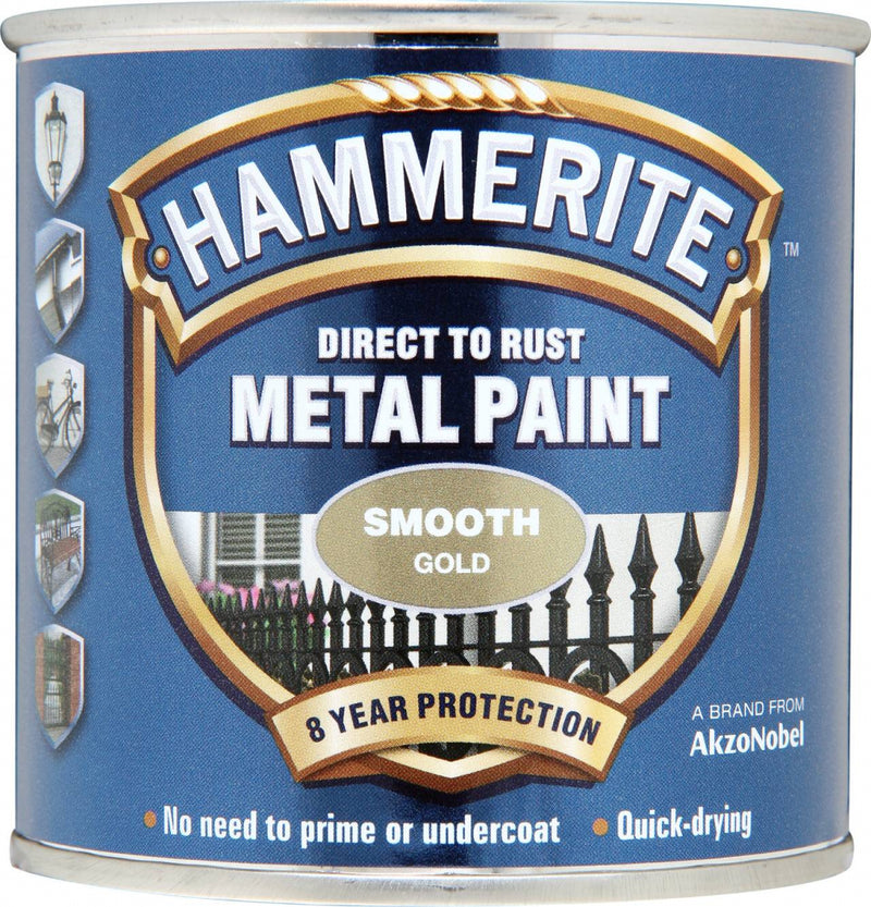 Hammerite - Smooth Gold - 250 ml & 750 ml