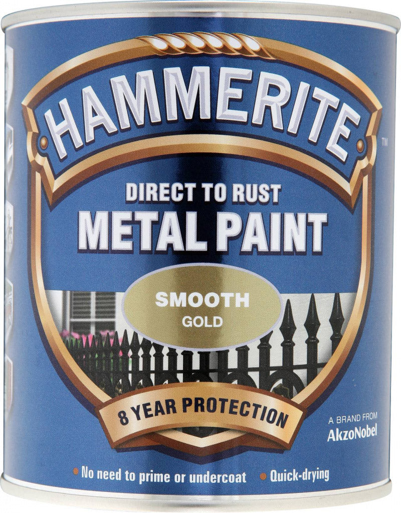 Hammerite - Smooth Gold - 250 ml & 750 ml