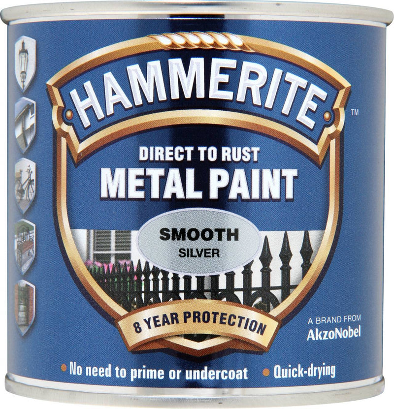 Hammerite - Smooth Silver - 250 ml & 750 ml