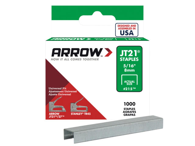 Arrow - JT21 Staples - 1000 Pcs - 6mm, 8mm & 10mm