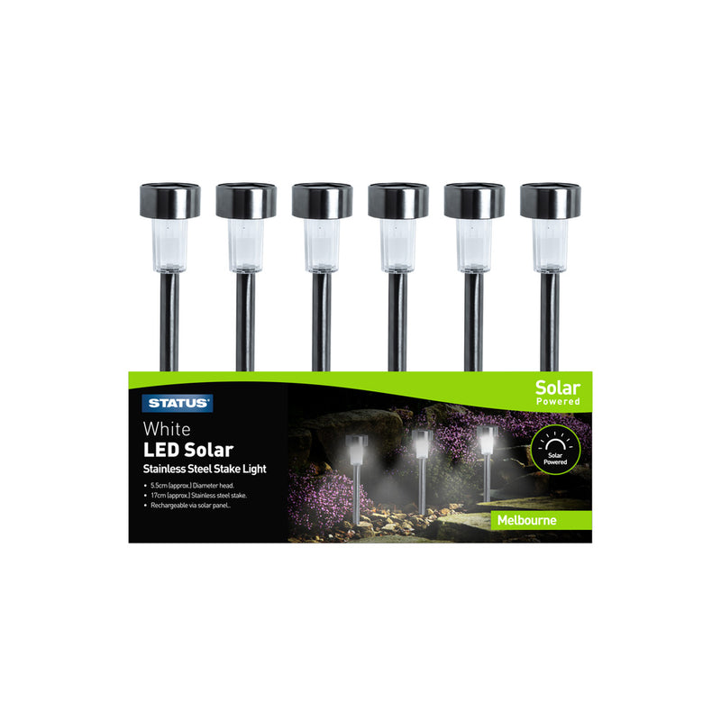 White LED Solar Stainless Steel Stake Light