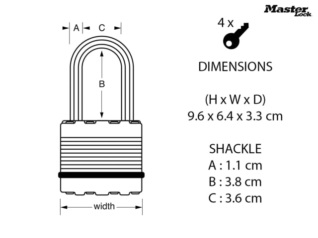 Master Lock 64mm (2 1/2") Laminated Padlock