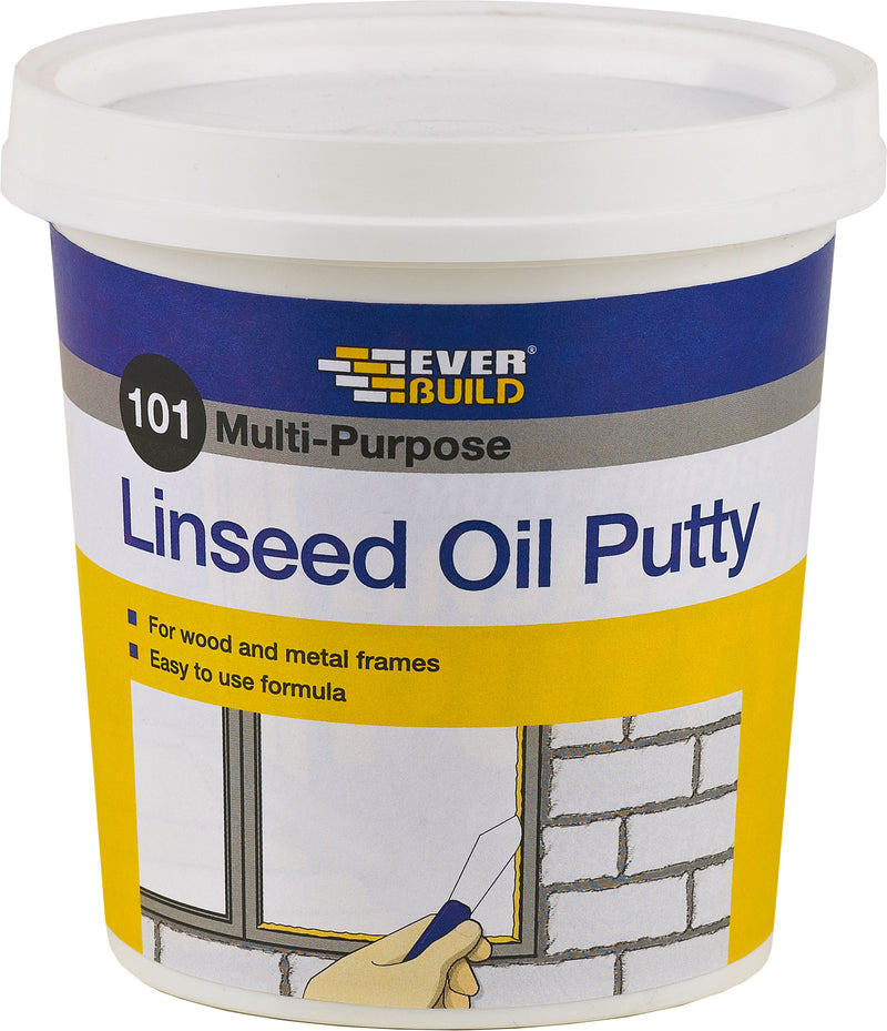 Everbuild - Multi-Purpose Linseed Oil Putty - 1kg - Natural