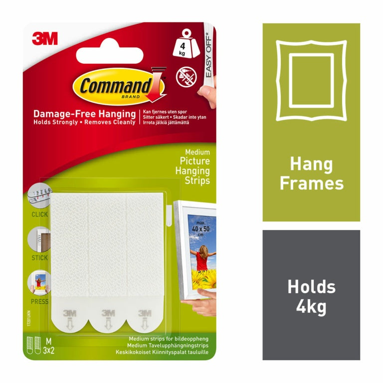 Command Brand Picture Hanging Strips - Small, Medium & Large