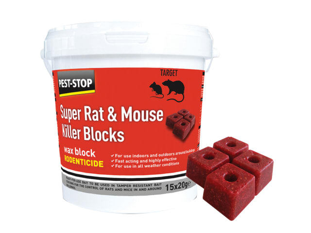 Pest-Stop Super Rat & Mouse Killer Blocks 15 x 20g