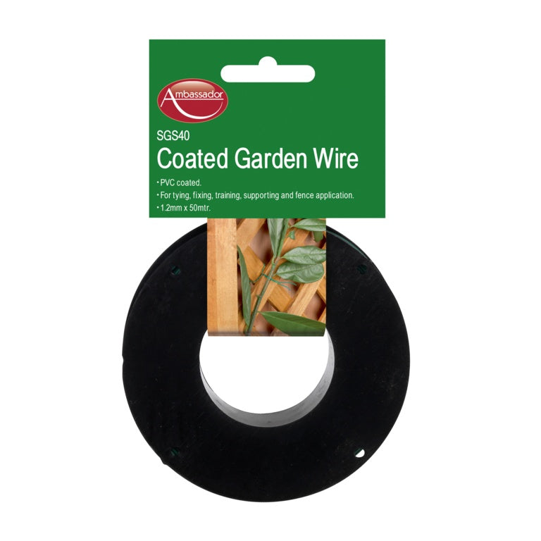 Ambassador - PVC Coated Garden Wire With Holder 1.2mm x 50m
