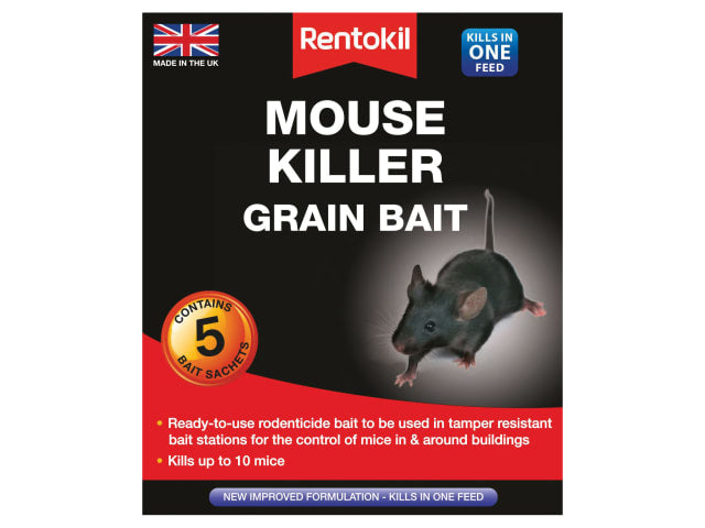 Rentokil Mouse Killer Grain Bait - 5 Sachets