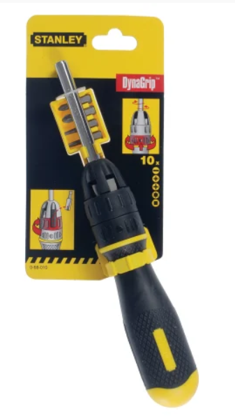 Multi-bit Ratchet Screwdriver with 10 x bits - Phillips, Pozidrive, Slotted & Torx bits included