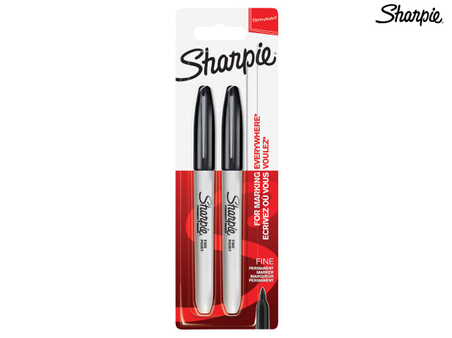 Sharpie Fine Tip Permanent Marker Black - 2 Pack