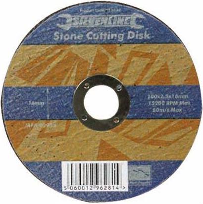 Silverline Stone Cutting Disc 100 x 3 x 16mm