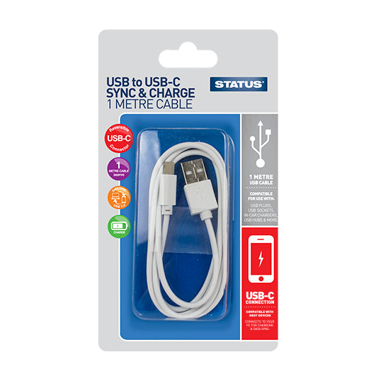 USB to USB C Sync & Charge - 1 Metre Cable