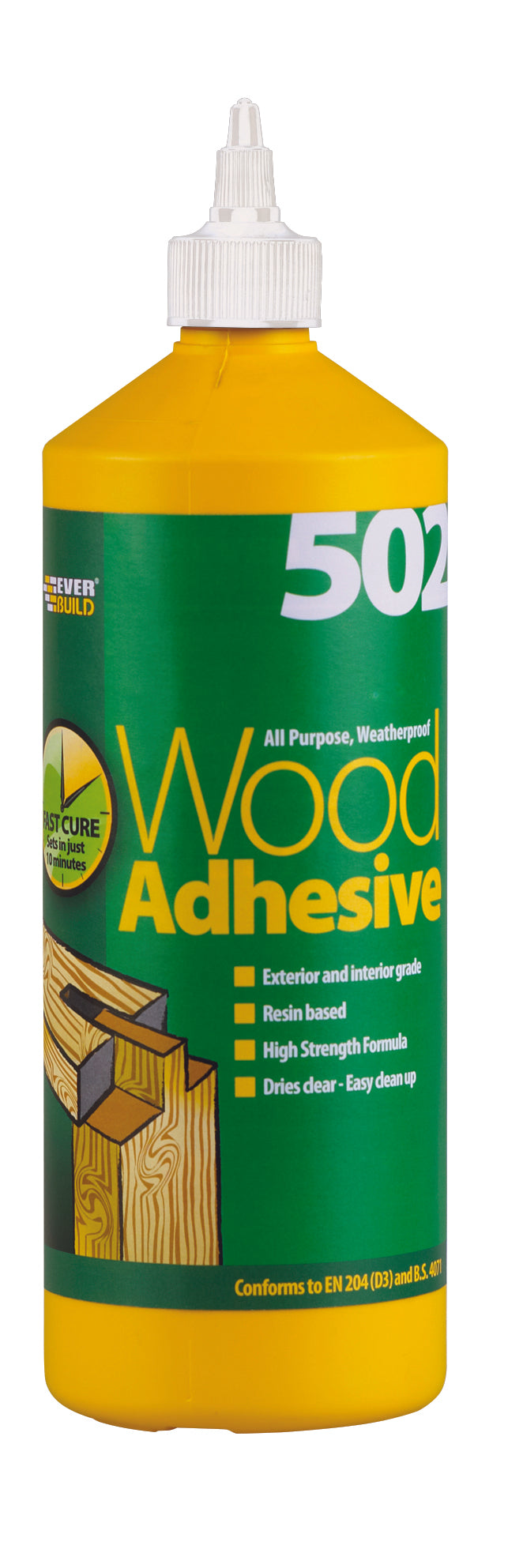 Everbuild - 502 All Purpose Weatherproof Wood Adhesive - 125ml, 500ml & 1 litre
