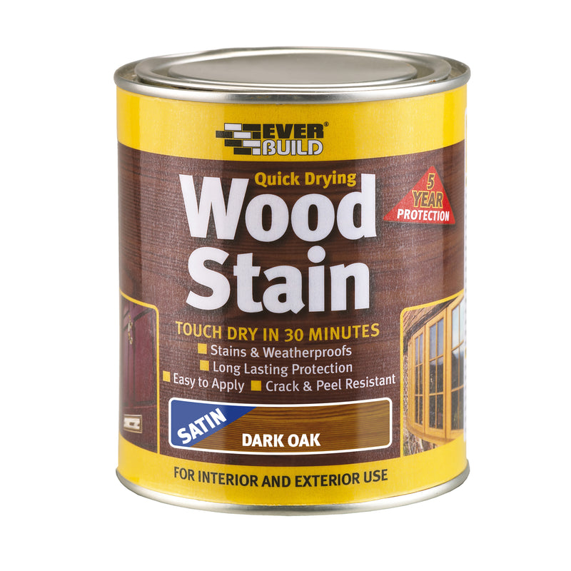 Everbuild Quick Drying 5 Year Wood Stain 250ml & 750ml & 2.5L