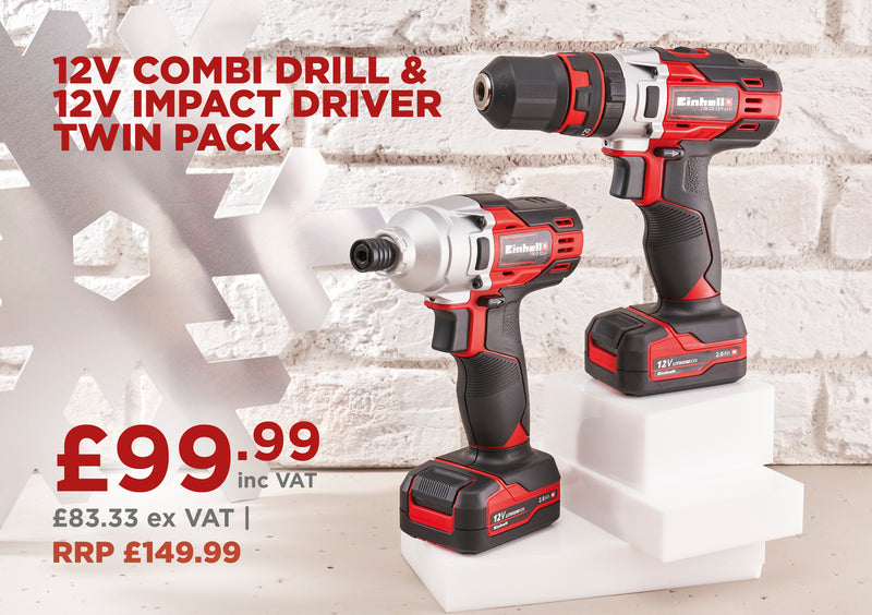 Einhell 12V Combi Driver Twin Pack - 2 x 2ah batteries included