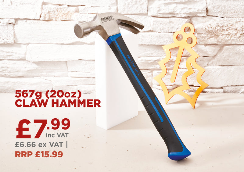 Faithfull Quality Tools Claw Hammer Fibreglass Handle 567g (20oz)
