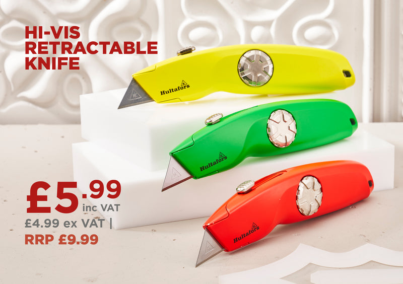 Hultafors Hi-Vis Retractable Knife & 10 Pack of Blades (LOCAL PICKUP / DELIVERY ONLY)