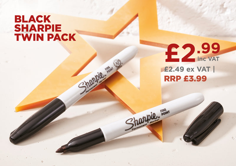 Sharpie Fine Tip Permanent Marker Black - 2 Pack