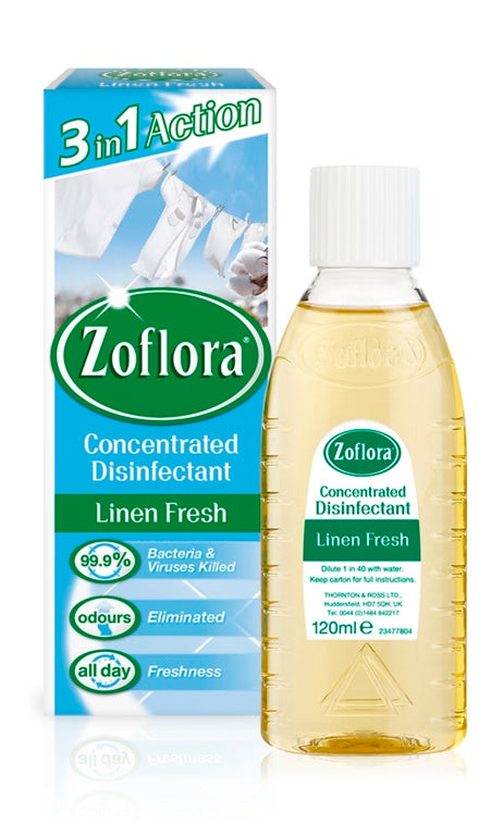 Zoflora - Concentrated Disinfectant - 120ml - Bouquet, Country Garden, Lavender & Linen Fresh