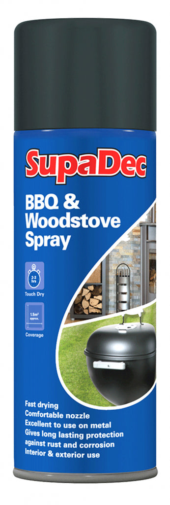 SupaDec Black BBQ & Woodstove Spray Paint - 400ml