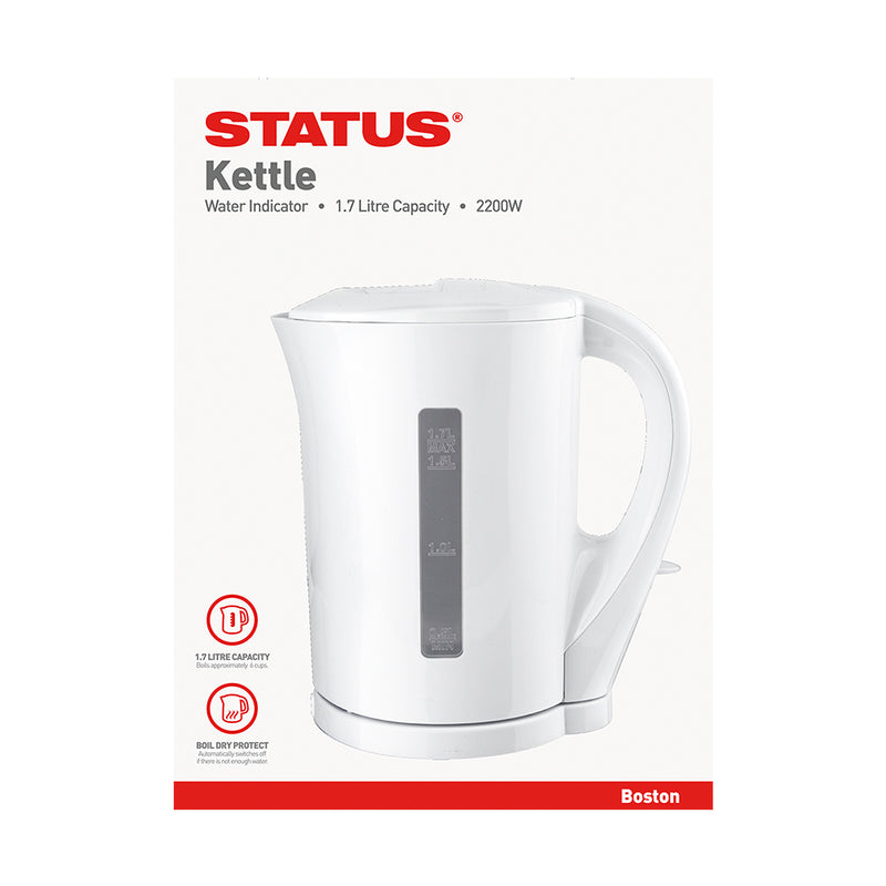 Status Boston White Plastic Kettle - 1.7 litre