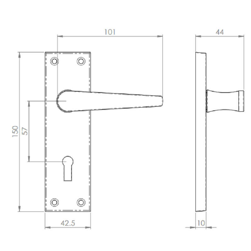 Carlisle Brass Chrome Victorian Lever Lock Door Handle Pair