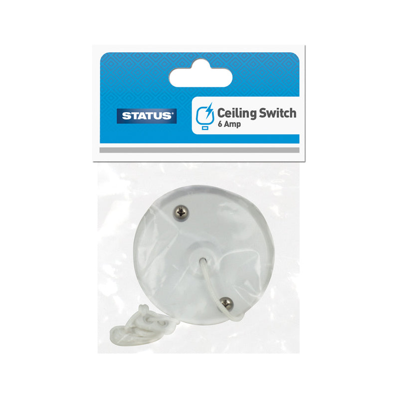 Status Ceiling Switch With Pull Cord - 6 Amp