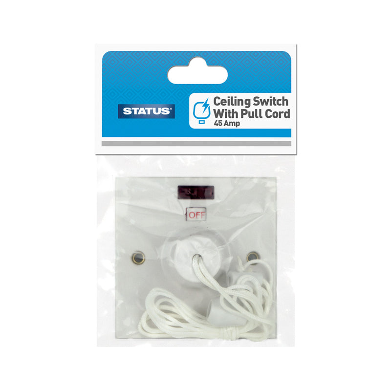 Status - Ceiling Switch with Pull Cord - 45 Amp