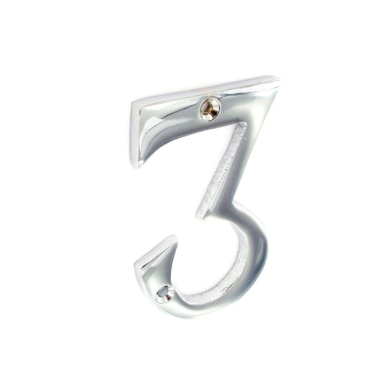 Chrome Plated House Numbers 75mm (3")