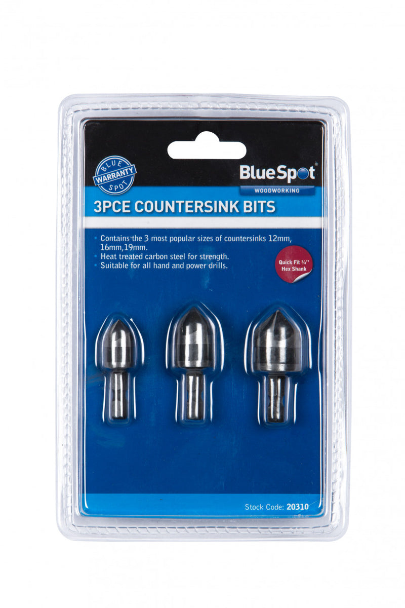 BlueSpot - 3 Piece Countersink Bit Set (20310)