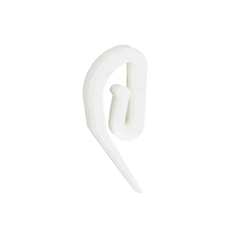 Curtain Hooks - White Plastic - 25 pieces (S6430)