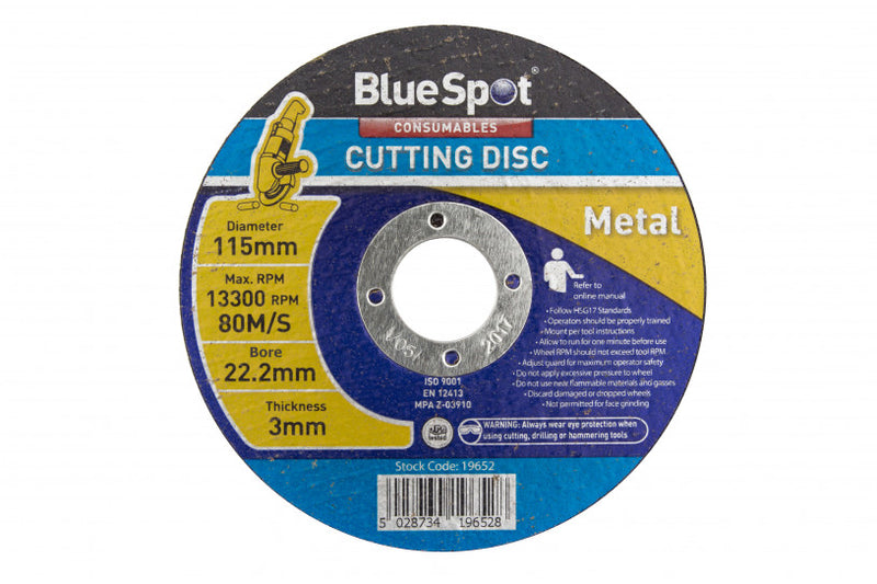 BlueSpot 115mm (4.5") Metal Cutting Disc - 5 pack - 3 mm