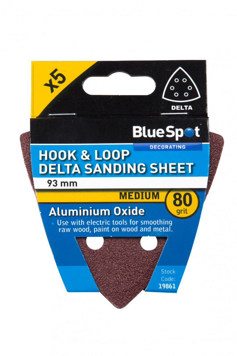 Hook & Loop - Delta Sanding Sheets - 93 mm - 60, 80, 120 & Mixed grit