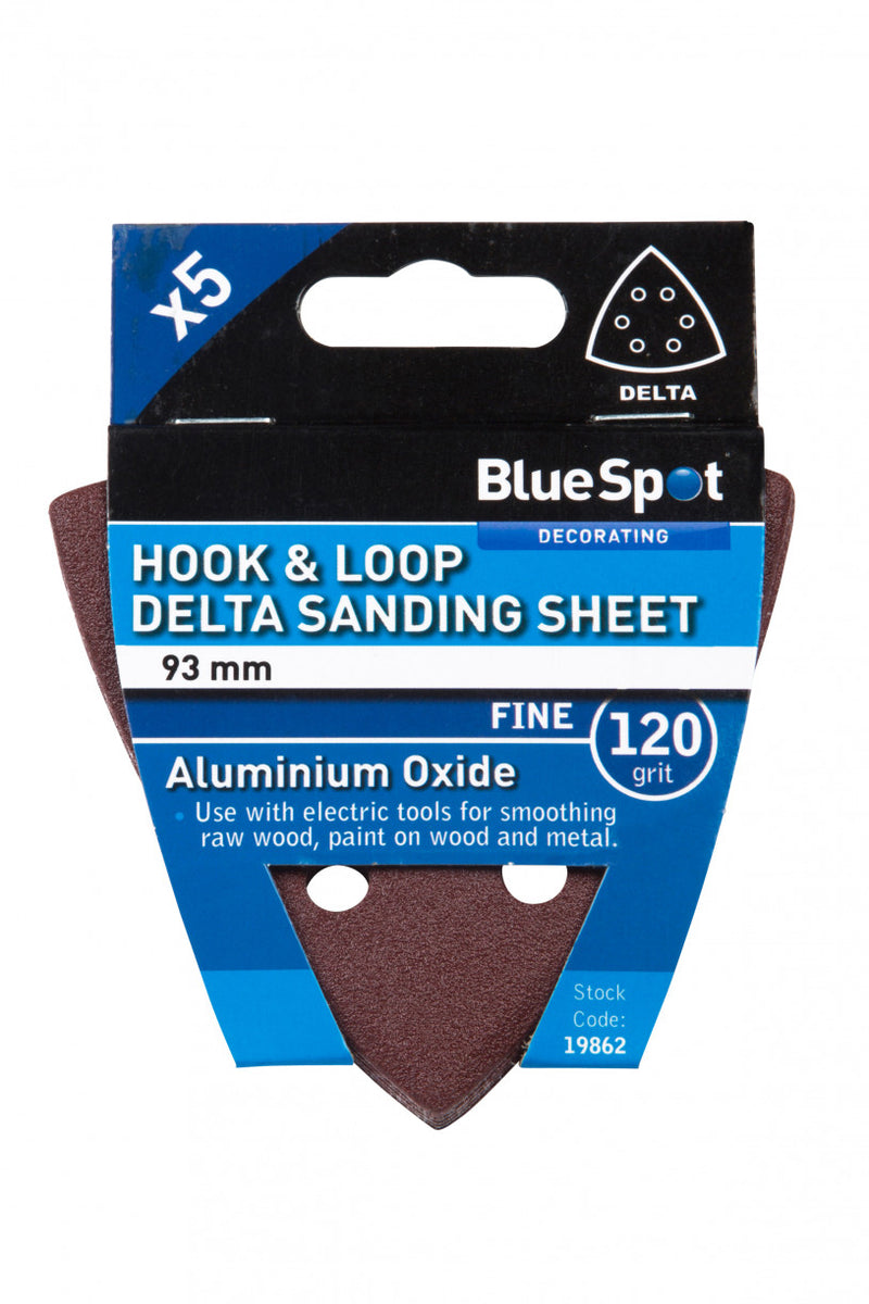 Hook & Loop - Delta Sanding Sheets - 93 mm - 60, 80, 120 & Mixed grit