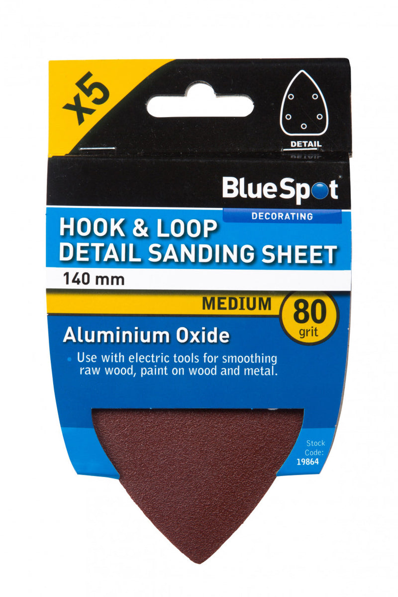 Hook & Loop Detail Sanding Sheets - 140mm - 60, 80, 120 & Mixed grit
