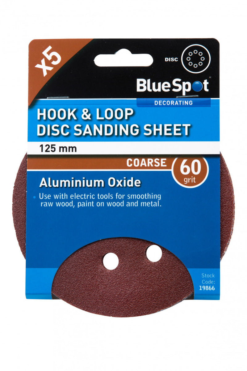 Hook & Loop - Disc Sanding Sheets - 125 mm - 60, 80, 120 & Mixed grit