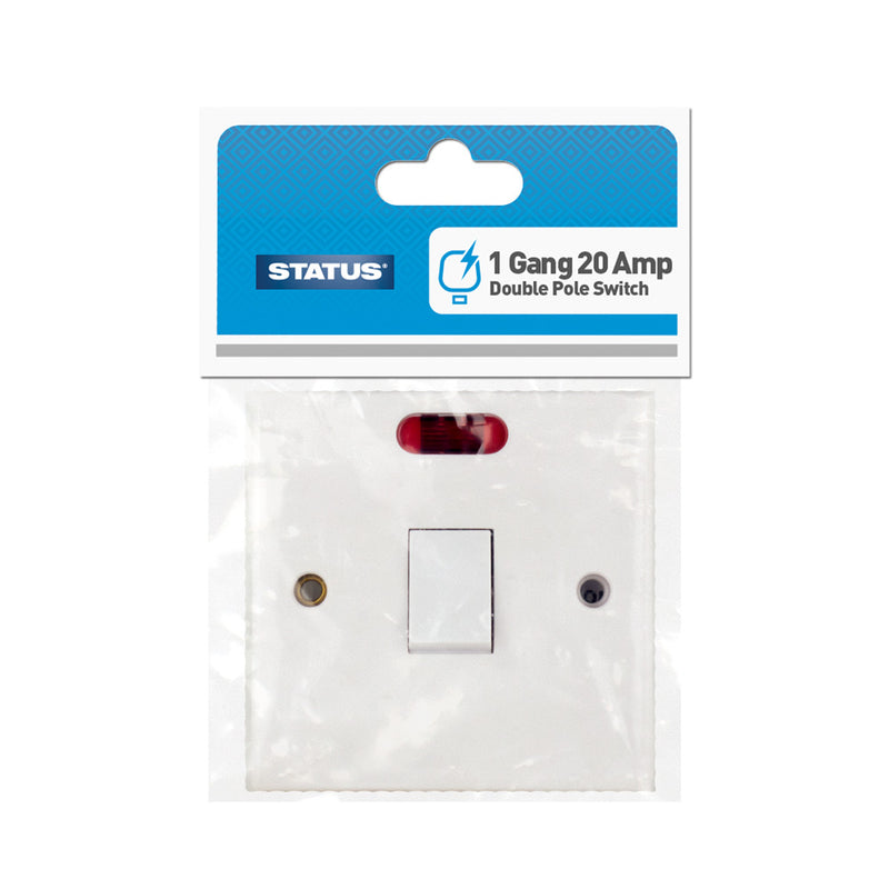 Status - Double Pole Wall Switch with Indicator Light - 1 Gang - 20 Amp