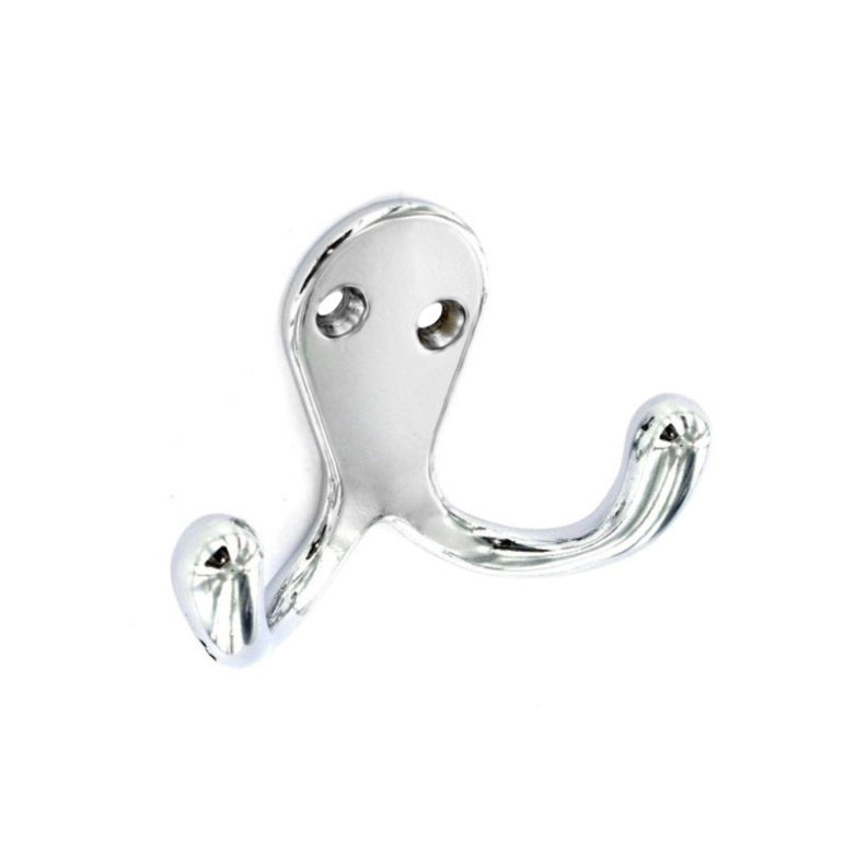 Securit - Double Robe Hooks - Chrome - Pack of 2 (S6110)