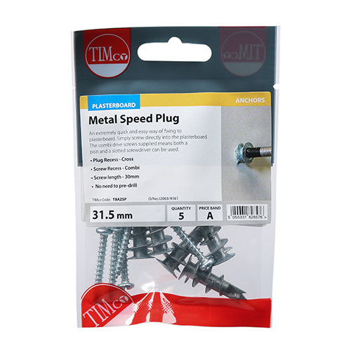 Timco Metal Speed Plugs 31.5mm Pack 5