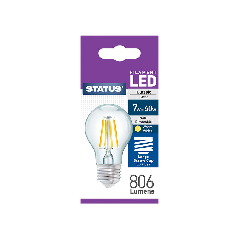 Status - Filament LED - 7w = 60w - Large Screw Cap - ES/E27 - Warm White