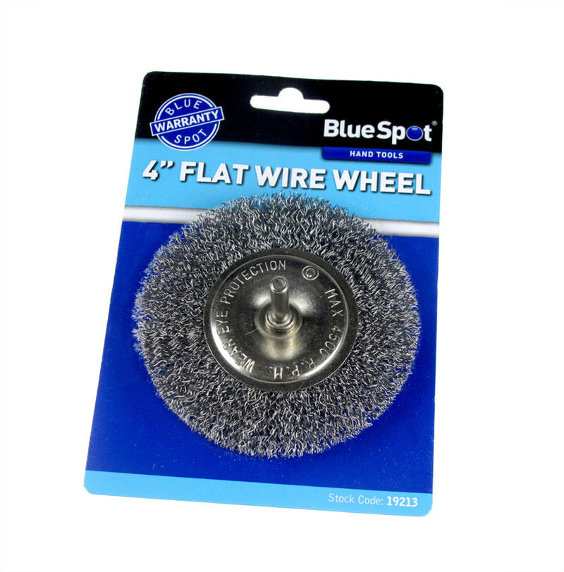 BlueSpot Flat Wire Wheel Brush 100mm (4in) (19213)
