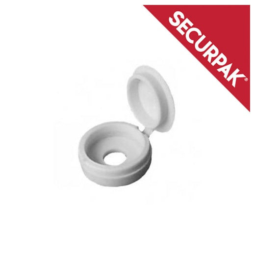 Securpak - Fold Over Screw Caps - White - 30 Pack
