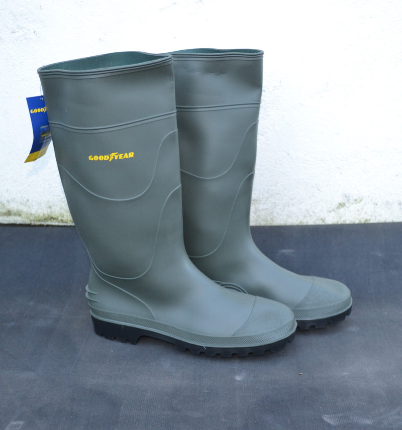 Good Year Woburn PVC Non-safety Waterproof Wellington Boot - Green - Sizes 6-11
