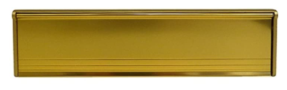 Letter Box Draught Excluder with Flap - 293 mm x 77 mm (11 1/2" x 3") - Gold
