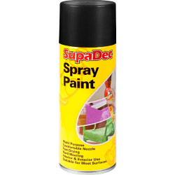 SupaDec Spray Paint - White, Cream, Black, Matt Black, Orange, Blue, Green, Yellow, Red & Grey - 400ml