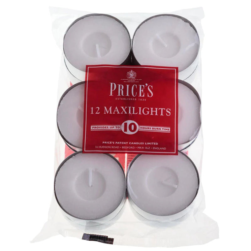 Price's Maxi Tealights 10 Hour Burn - 12 Pack