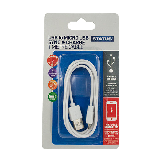 USB to Micro USB Sync & Charge - 1 Metre Cable